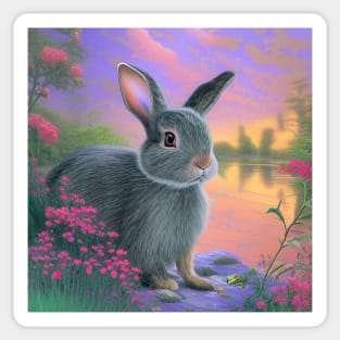 Gray or Grey Bunny Sticker